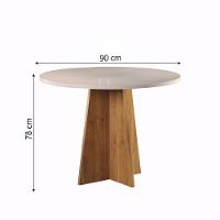Mesa Redonda Para Sala De Jantar Fin Viero Madeirado/off White - 2