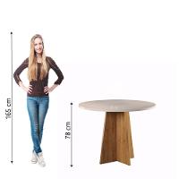 Mesa Redonda Para Sala De Jantar Fin Viero Madeirado/off White - 4