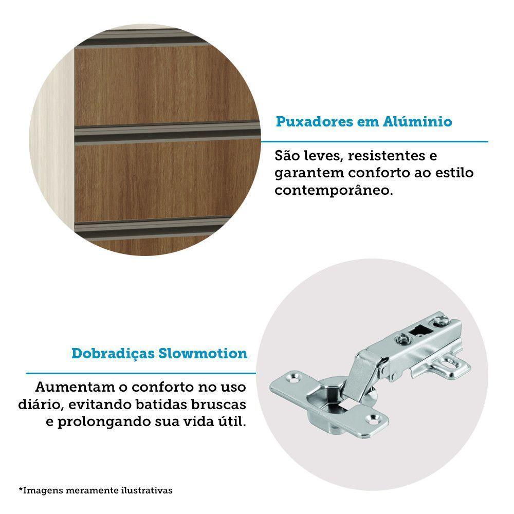 Balcão De Pia Sem Tampo Para Cozinha 120cm 3 Portas De Abrir Pátina Ff/avelã Ff - 4