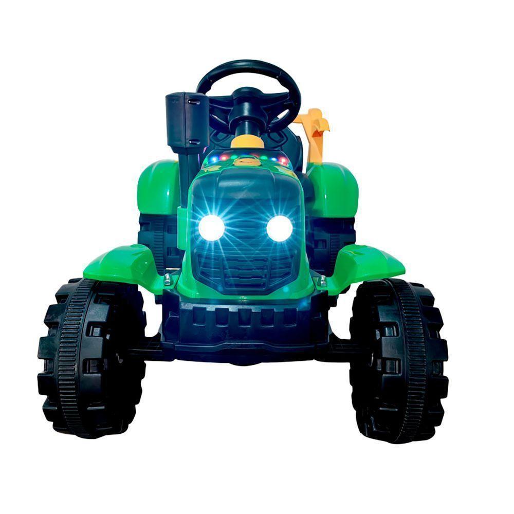 Trator Com Caçamba Carro Elétrico 12V Bang Toys Truck Verde - 3