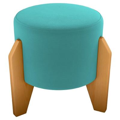 Puff Decorativo para Sala Luxo 44x44 Cm Veludo Deluxe Milani Store Verde
