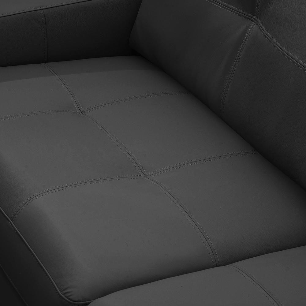 Sofá 3 Lugares Para Sala De Estar Living 235cm Vienne L06 Couro Preto - Lyam Decor - 8