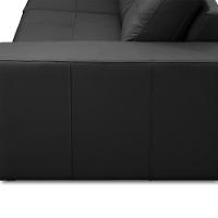 Sofá 3 Lugares Para Sala De Estar Living 235cm Vienne L06 Couro Preto - Lyam Decor - 7