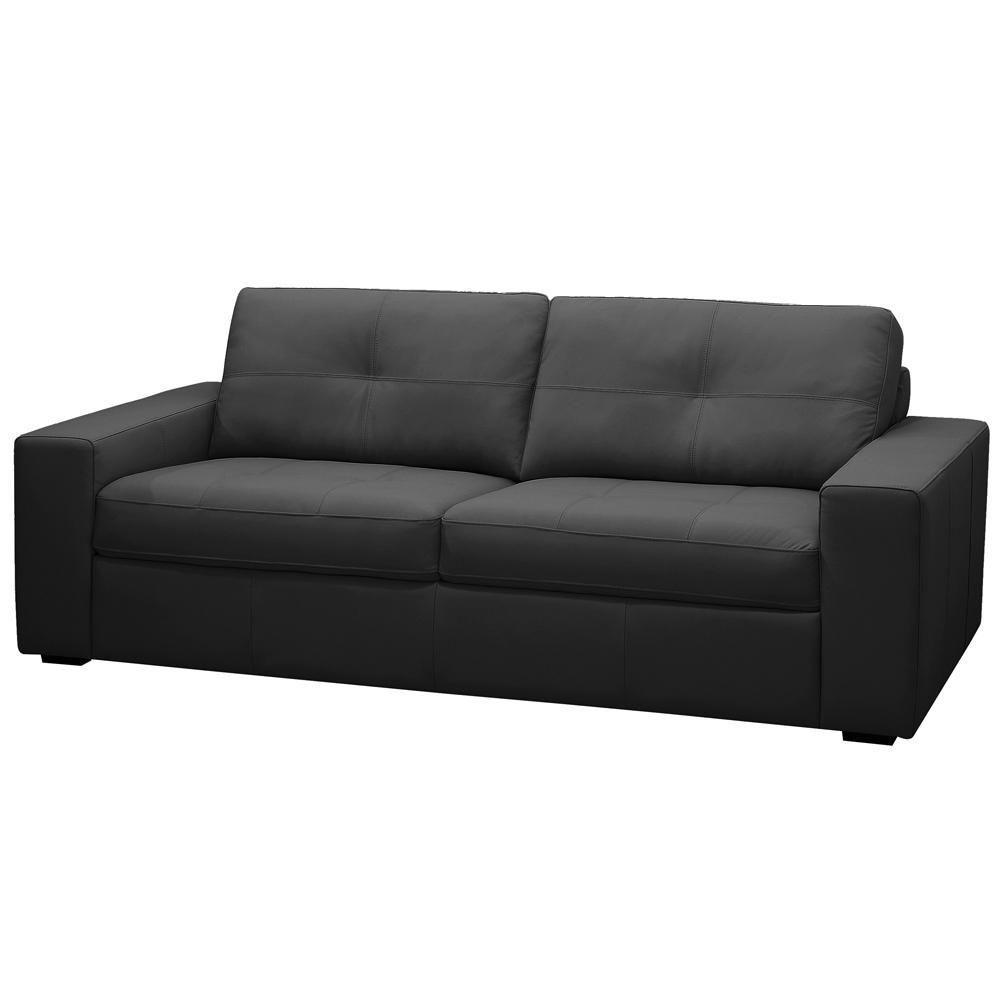 Sofá 2 Lugares Para Sala De Estar Living 150cm Vienne L06 Couro Preto - Lyam Decor - 5