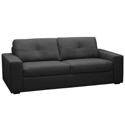 Sofá 2 Lugares Para Sala De Estar Living 150cm Vienne L06 Couro Preto - Lyam Decor