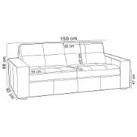 Sofá 2 Lugares Para Sala De Estar Living 150cm Vienne L06 Couro Preto - Lyam Decor