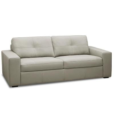 Sofá 2 Lugares Para Sala De Estar Living 150cm Vienne L06 Couro Cinza Claro - Lyam Decor