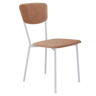 Cadeira Estofada Para Sala De Jantar Village Branco C01 Veludo Bege - Lyam Decor