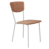 Cadeira Estofada Para Sala De Jantar Village Branco C01 Veludo Bege - Lyam Decor - 1