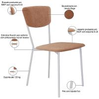 Cadeira Estofada Para Sala De Jantar Village Branco C01 Veludo Bege - Lyam Decor