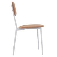 Cadeira Estofada Para Sala De Jantar Village Branco C01 Veludo Bege - Lyam Decor - 6