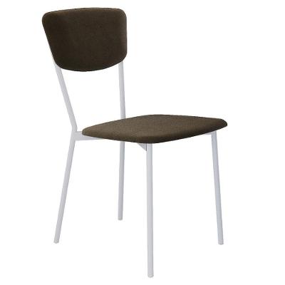 Cadeira Estofada Para Sala De Jantar Village Branco C01 Veludo Marrom Sand - Lyam Decor