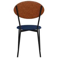 Cadeira Estofada Para Sala De Jantar Azuri Preto C01 Linho Azul Courino Caramelo - Lyam Decor - 7