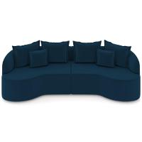 Sofá 3 Lugares Orgânico Sala De Estar Living 210cm Ekos K01 Veludo Azul Marinho - Lyam Decor - 3