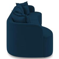 Sofá 3 Lugares Orgânico Sala De Estar Living 210cm Ekos K01 Veludo Azul Marinho - Lyam Decor - 7