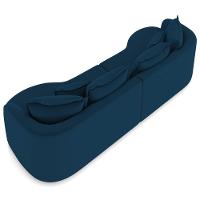 Sofá 4 Lugares Orgânico Sala De Estar Living 270cm Ekos K01 Veludo Azul Marinho - Lyam Decor - 7