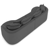 Sofá 3 Lugares Orgânico Sala De Estar Living 210cm Ekos K01 Veludo Cinza - Lyam Decor - 7