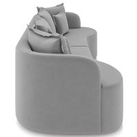 Sofá 4 Lugares Orgânico Sala De Estar Living 270cm Ekos K01 Veludo Cinza Claro - Lyam Decor - 6