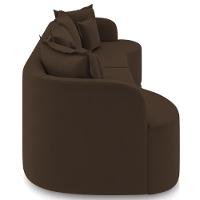 Sofá 3 Lugares Orgânico Sala De Estar Living 230cm Ekos K01 Veludo Marrom - Lyam Decor - 6