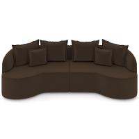 Sofá 4 Lugares Orgânico Sala De Estar Living 290cm Ekos K01 Veludo Marrom - Lyam Decor - 3