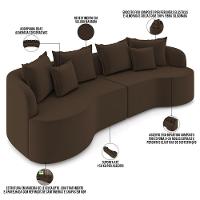 Sofá 4 Lugares Orgânico Sala De Estar Living 290cm Ekos K01 Veludo Marrom - Lyam Decor