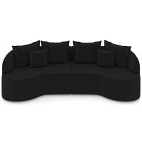 Sofá 3 Lugares Orgânico Sala De Estar Living 210cm Ekos K01 Veludo Preto - Lyam Decor - 3