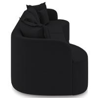 Sofá 3 Lugares Orgânico Sala De Estar Living 210cm Ekos K01 Veludo Preto - Lyam Decor - 6