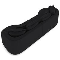 Sofá 3 Lugares Orgânico Sala De Estar Living 210cm Ekos K01 Veludo Preto - Lyam Decor - 7