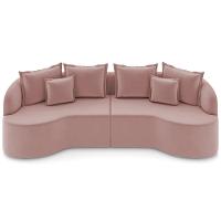 Sofá 3 Lugares Orgânico Sala De Estar Living 250cm Ekos K01 Veludo Rosê - Lyam Decor - 3