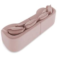 Sofá 4 Lugares Orgânico Sala De Estar Living 270cm Ekos K01 Veludo Rosê - Lyam Decor - 3