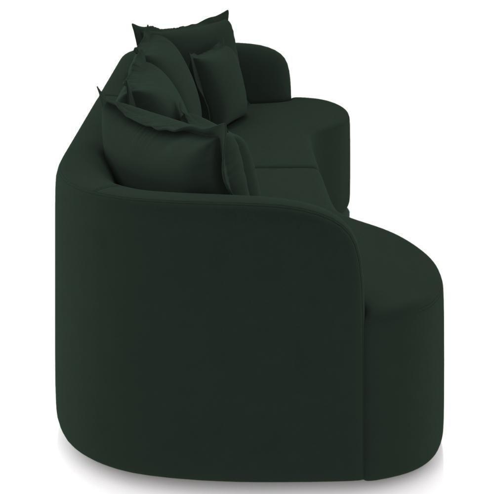 Sofá 3 Lugares Orgânico Sala De Estar Living 210cm Ekos K01 Veludo Verde - Lyam Decor - 3