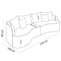 Sofá 3 Lugares Orgânico Sala De Estar Living 210cm Ekos K01 Veludo Verde - Lyam Decor - 2