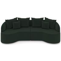 Sofá 3 Lugares Orgânico Sala De Estar Living 250cm Ekos K01 Veludo Verde - Lyam Decor - 3