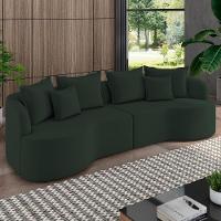 Sofá 4 Lugares Orgânico Sala De Estar Living 270cm Ekos K01 Veludo Verde - Lyam Decor - 2