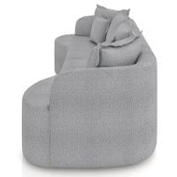 Sofá 3 Lugares Orgânico Sala De Estar Living 250cm Ekos K01 Bouclê Cinza - Lyam Decor - 6