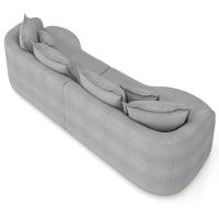 Sofá 3 Lugares Orgânico Sala De Estar Living 250cm Ekos K01 Bouclê Cinza - Lyam Decor - 7