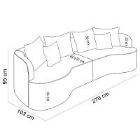 Sofá 4 Lugares Orgânico Sala De Estar Living 270cm Ekos K01 Bouclê Creme - Lyam Decor - 5