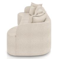 Sofá 4 Lugares Orgânico Sala De Estar Living 270cm Ekos K01 Bouclê Creme - Lyam Decor - 6