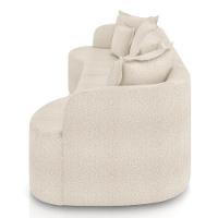 Sofá 3 Lugares Orgânico Sala De Estar Living 210cm Ekos K01 Bouclê Cru - Lyam Decor - 6