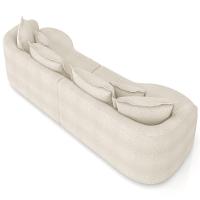 Sofá 3 Lugares Orgânico Sala De Estar Living 210cm Ekos K01 Bouclê Cru - Lyam Decor - 7