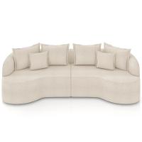 Sofá 4 Lugares Orgânico Sala De Estar Living 270cm Ekos K01 Bouclê Cru - Lyam Decor - 3