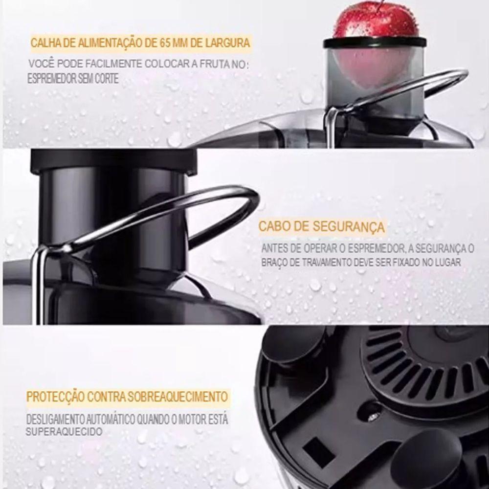 Centrífuga De Alimentos Elétrico Extrator Sucos Frutas 110V - 6