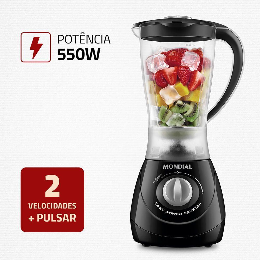 Liquidificador Easy Power Mondial Preto 550W L-550-BC 110V - 2