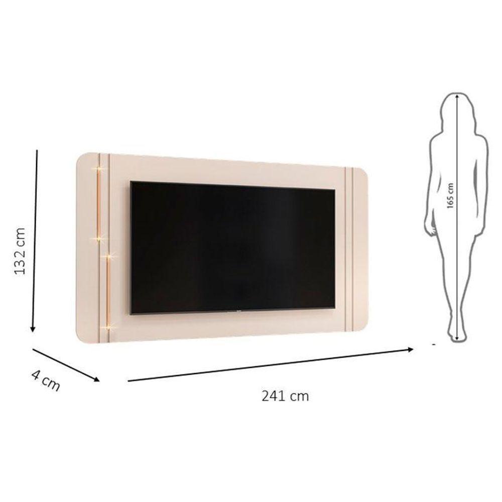 Rack Bancada Com Painel Ambiente Ariana Off White – Dj Móveis - 3