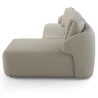 Sofá 3 Lugares Com Chaise Direito Sala Living 254cm Arlo F04 Linho Bege - Lyam Decor - 7