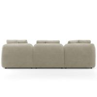 Sofá 3 Lugares Com Chaise Direito Sala Living 254cm Arlo F04 Veludo Bege - Lyam Decor - 6