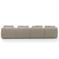 Sofá 5 Lugares Com Chaise Direito Sala Living 334cm Arlo F04 Linho Bege - Lyam Decor - 6