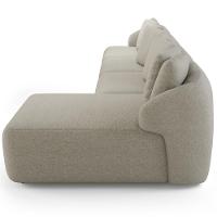 Sofá 5 Lugares Com Chaise Direito Sala Living 334cm Arlo F04 Linho Bege - Lyam Decor - 7
