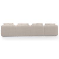 Sofá 5 Lugares Com Chaise Direito Sala Living 334cm Arlo F04 Bouclê Bege - Lyam Decor - 3