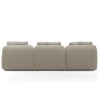Sofá 4 Lugares Com Chaise Direito Sala Living 294cm Arlo F04 Linho Bege - Lyam Decor - 6